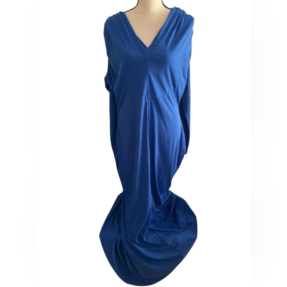 Women’s plus size XXL blue goddess gown wedding guest dress resortwear cruise